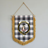 MacRae Dress Modern Tartan Crest Wall Hanging Banner - Wood Pole